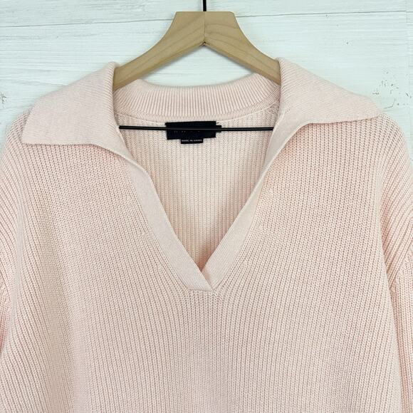 Hatch Hannah Maternity Sweater Size 3 Large Pale Pink Cotton Cashmere Blend Knit - Picture 4 of 16